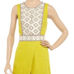 Tory Burch Leonid Embellished Linen Mirror Dress